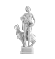 Vista Alegre Biscuit Girl with Goat Porcelain Sculpture - Classic Fine Art Figurine
