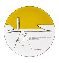 Vista Alegre Niemeyer Concrete Poem Charger Plate - Architectural Porcelain Decor