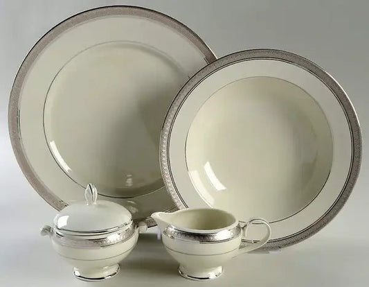 5 Piece Hostess Set Palatial Platinum by Mikasa Crystal House - Replacements