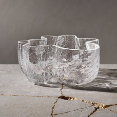 Kosta Boda Crackle Bowl Clear - Personalized Keepsake for Couples