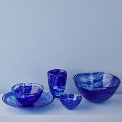 Kosta Boda Contrast Bowl Blue Medium - Distinctive Housewarming Present