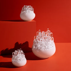 Kosta Boda Polar White Art Glass Sculpture Modern Decor Sweden