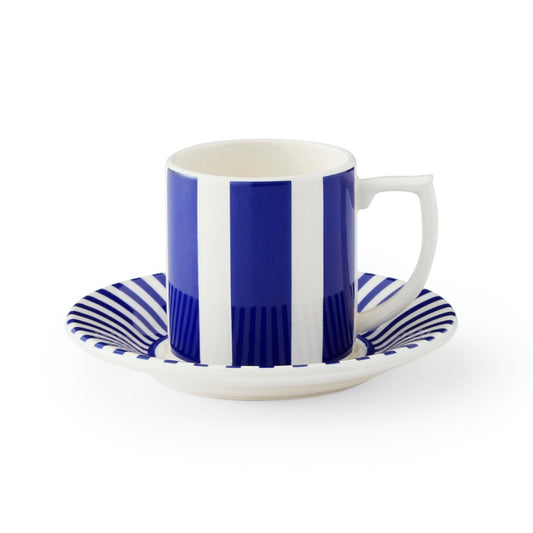 Spode Steccato Bold Espresso Cup & Saucer – Premium British Earthenware