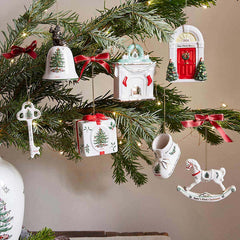 Spode Christmas Tree Santa Bell Ornament – Collectible Holiday Tree Decoration Spode
