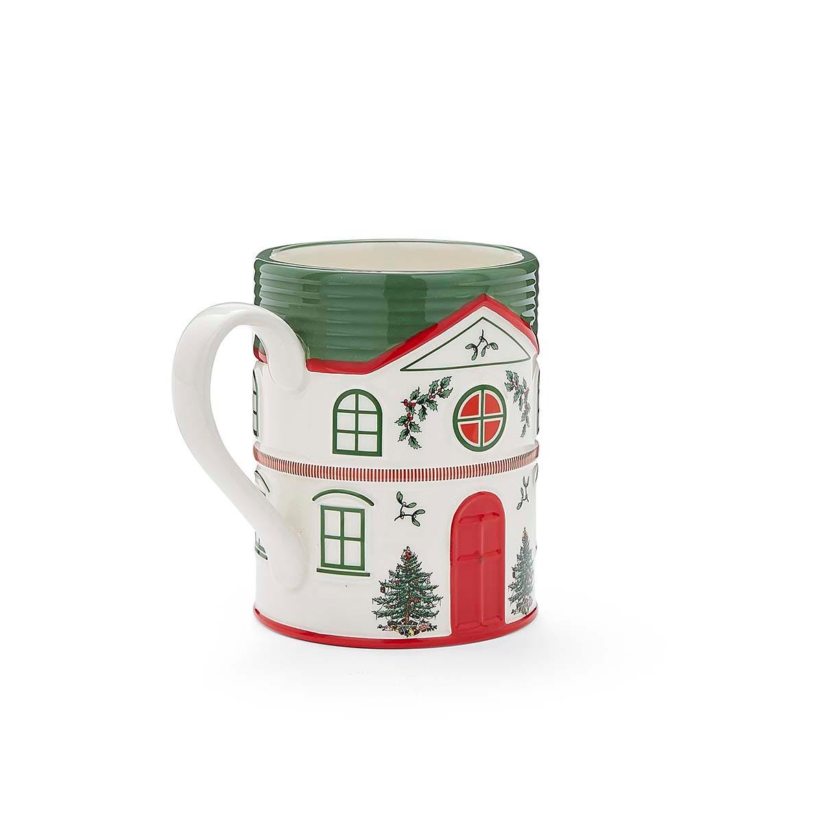 Spode Christmas Tree Village Green Mug – Personalized Holiday Coffee Cup Spode