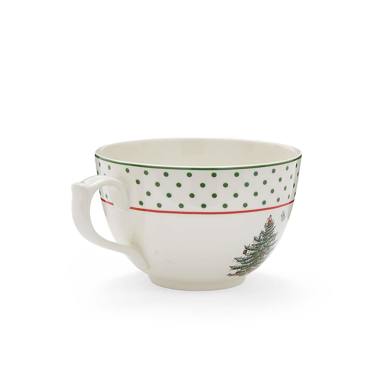 Spode Christmas Tree Polka Dot Jumbo Cup – Custom Family Anniversary Gift Spode