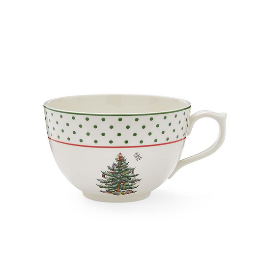 Spode Christmas Tree Polka Dot Jumbo Cup – Custom Family Anniversary Gift Spode