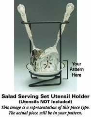 8"-8 1/4" Salad Serving Set/Utensil Holder Hand Crafted II Palatial Platinum by Mikasa Crystal House - Replacements