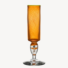 Kosta Boda Red Rim Face Orange Love Cup - Personalized Anniversary Gift