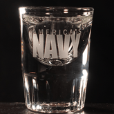 Americas Navy Fluted Shot Glass (PAIR) - Crystal House
