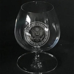 Army Symbol on Brandy Snifter Crystal House