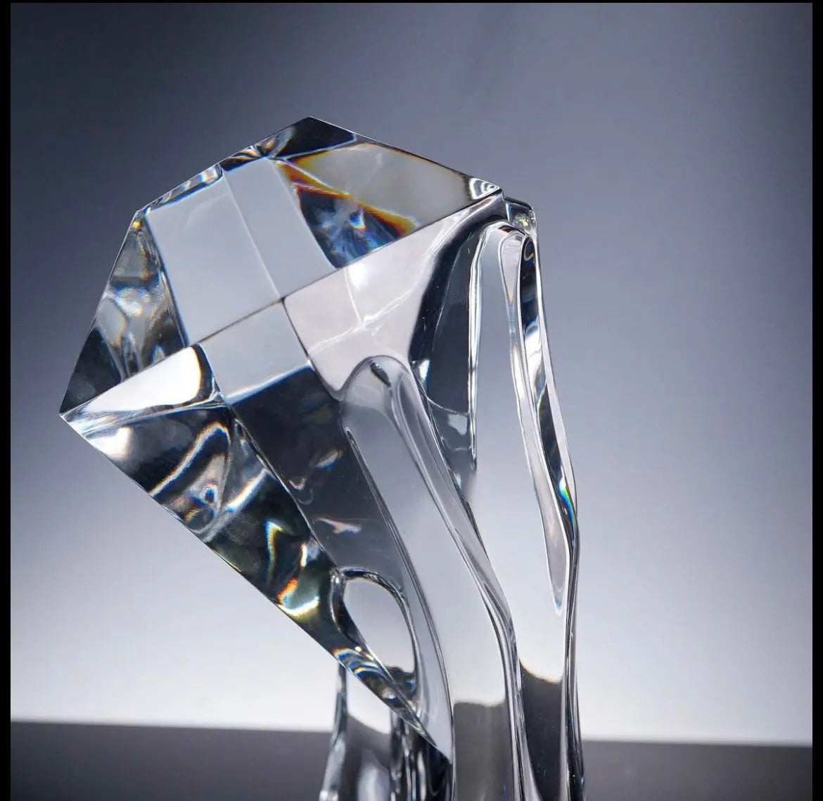 Baccarat Crystal Sculpture, Diamant by Robert Rigot Crystal House - Replacements