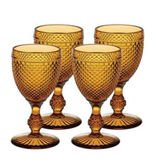 BICOS AMBAR SET WITH 4 WHITE WINE GOBLETS AMBAR Vista Alegre