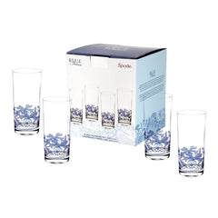 Spode Blue Italian Hiball Glass Set of 4 – Luxury Cocktail Tumblers