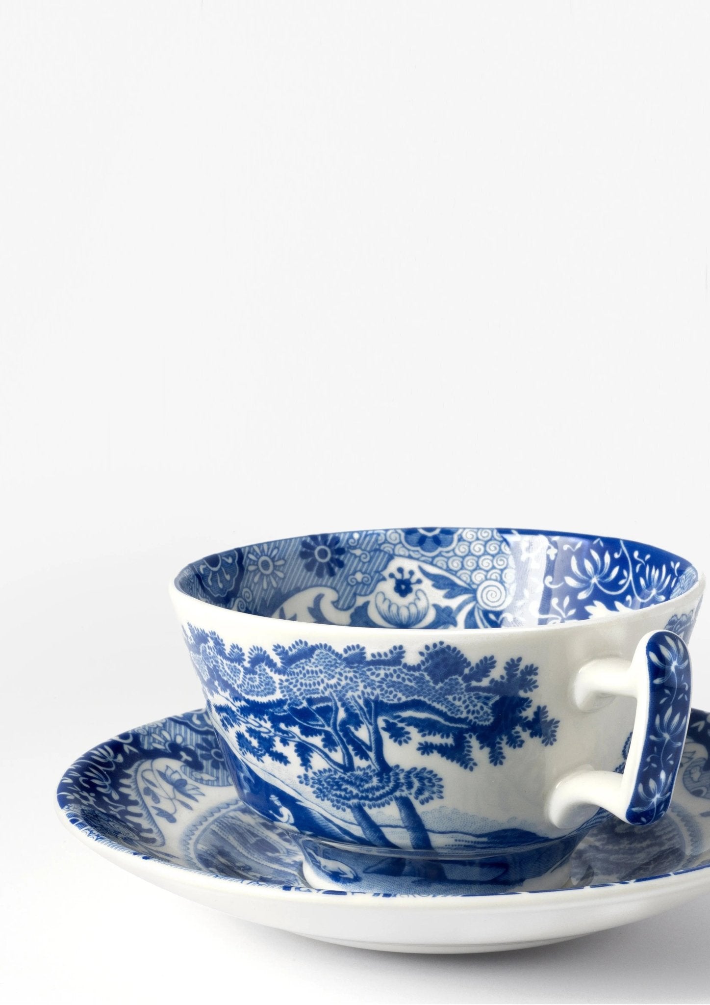 Blue Italian Dinnerware Jumbo Cup & Saucer Spode