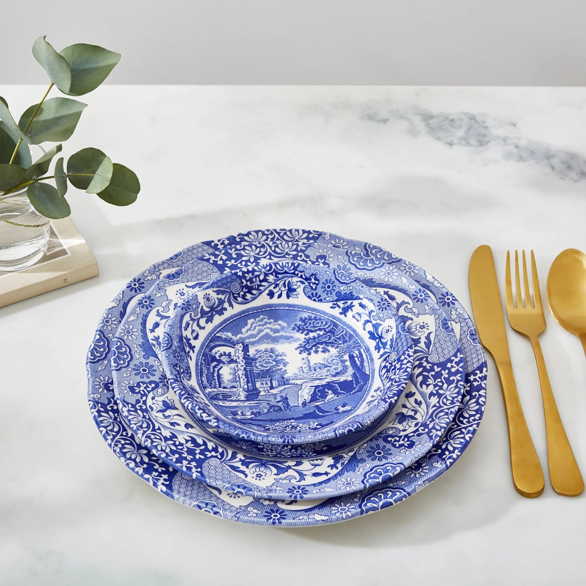 Blue Italian Dinnerware Luncheon Plate Spode