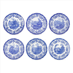 Blue Room Dinnerware / Serveware / Giftware S/6 Assorted Zoological Plates Tiger, Ostrich, Rhinoceros, Zebra, Kangaroo,Camel Spode