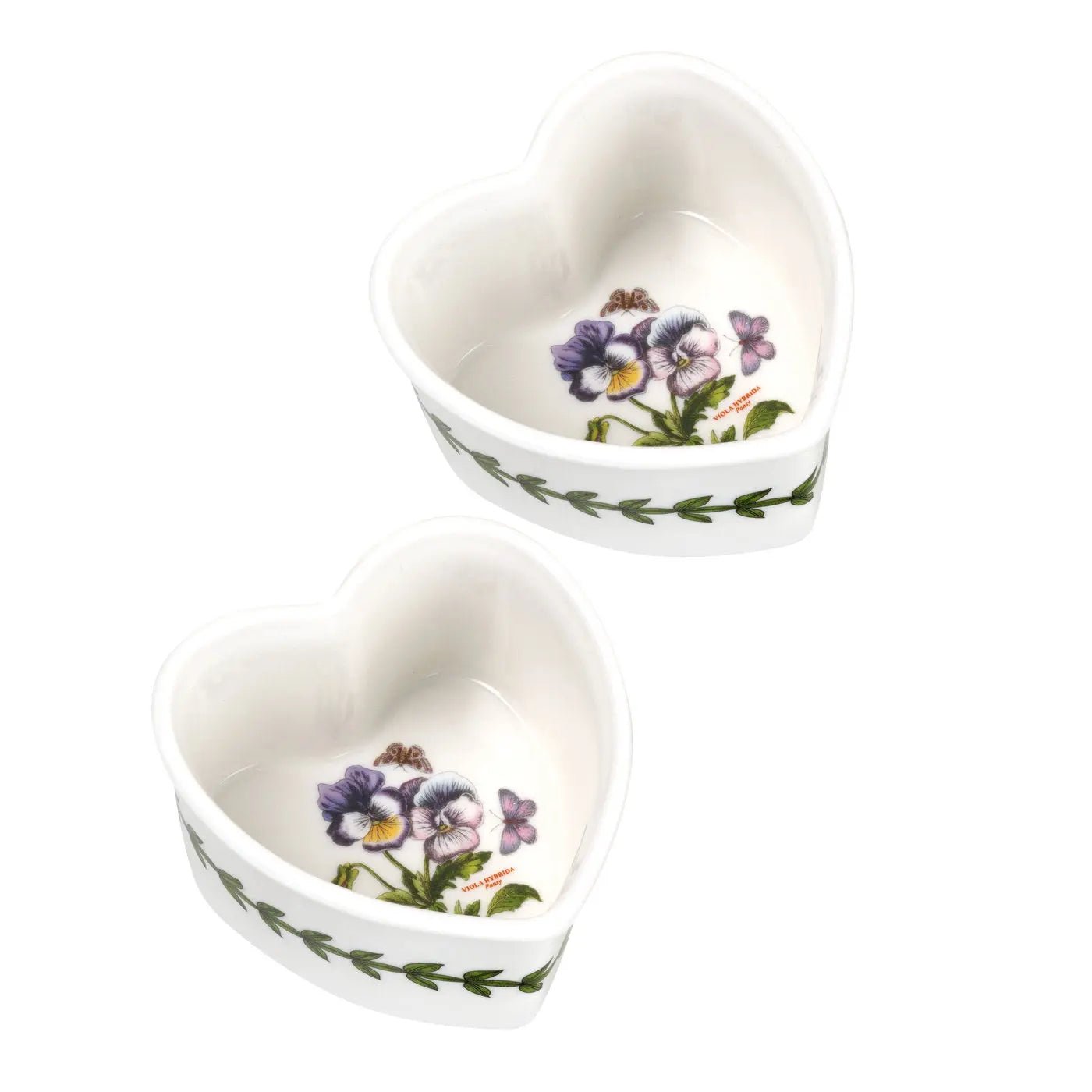 Botanic Garden - Bake & Prep S/2 Heart-Shaped Ramekins (Pansy) Portmeirion