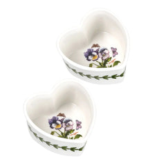 Botanic Garden - Bake & Prep S/2 Heart-Shaped Ramekins (Pansy) Portmeirion