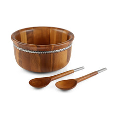 Braid Round Salad Bowl w/ Servers Nambé