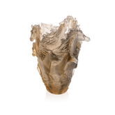 Cavalcade Glazed Brown Large Vase Daum