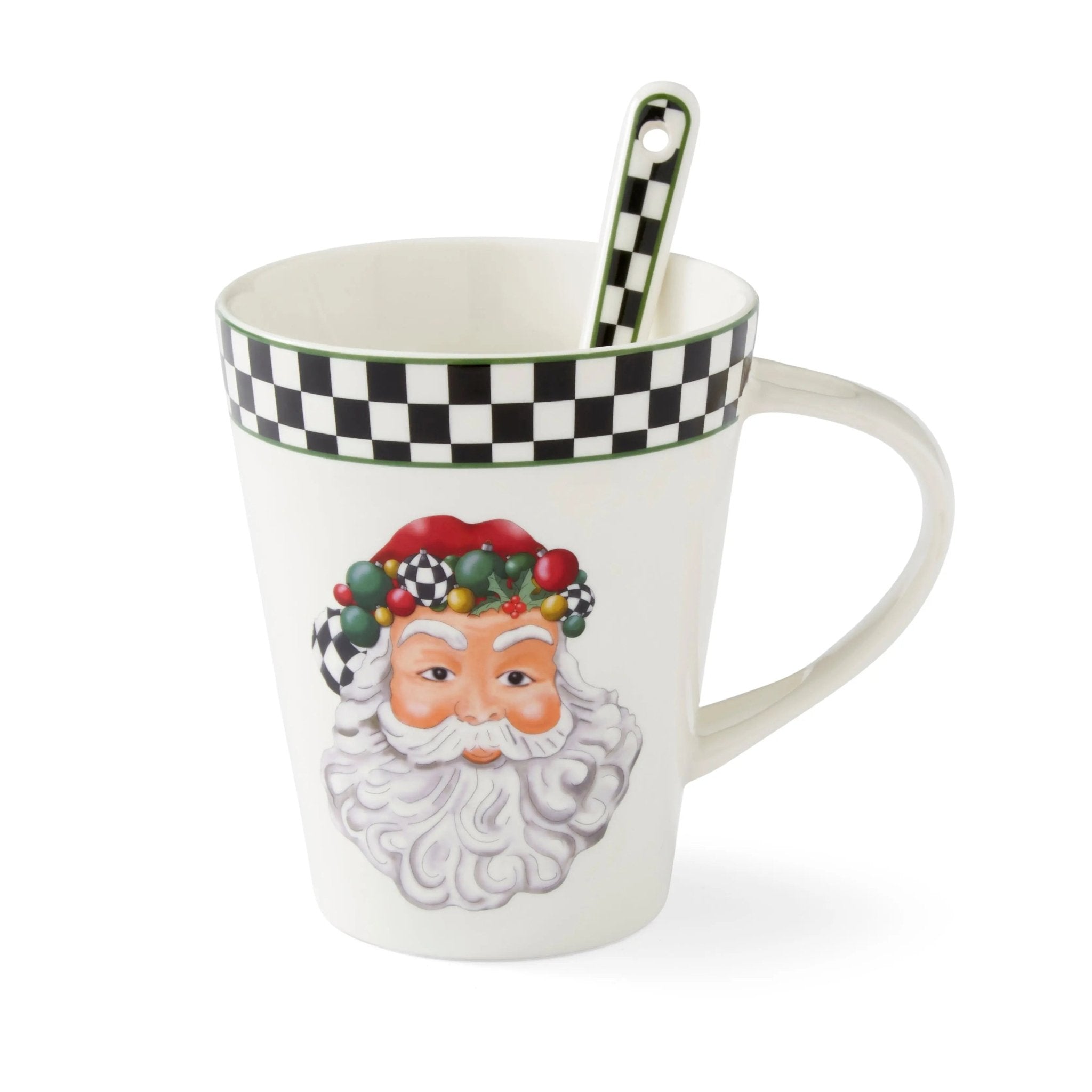 Christmas Tree - Black and White Figural Collection Black and White Christmas Mug and Spoon Set Spode