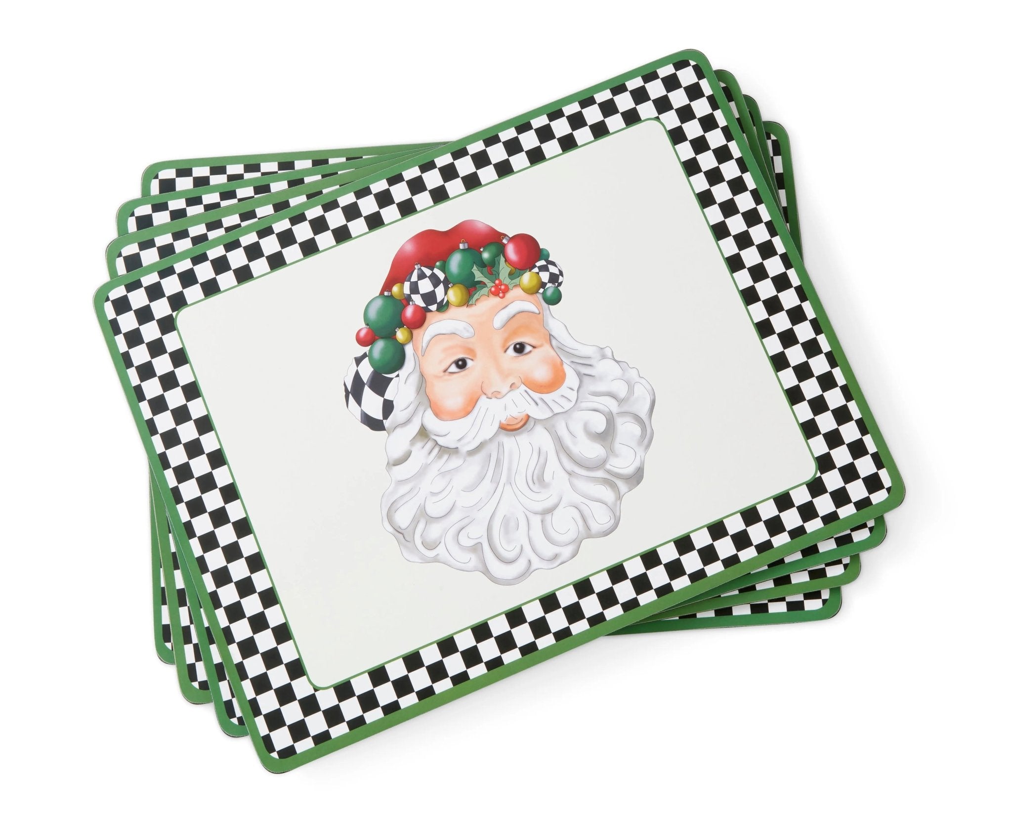 Christmas Tree - Black and White Figural Collection Black and White Christmas S/4 Mixed Snowman and Santa Large Placemats Spode