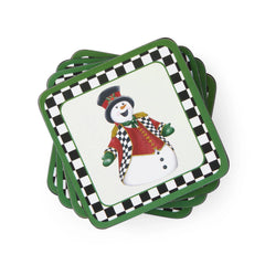 Christmas Tree - Black and White Figural Collection Black and White Christmas S/6 Mixed Snowman and Santa Coasters Spode
