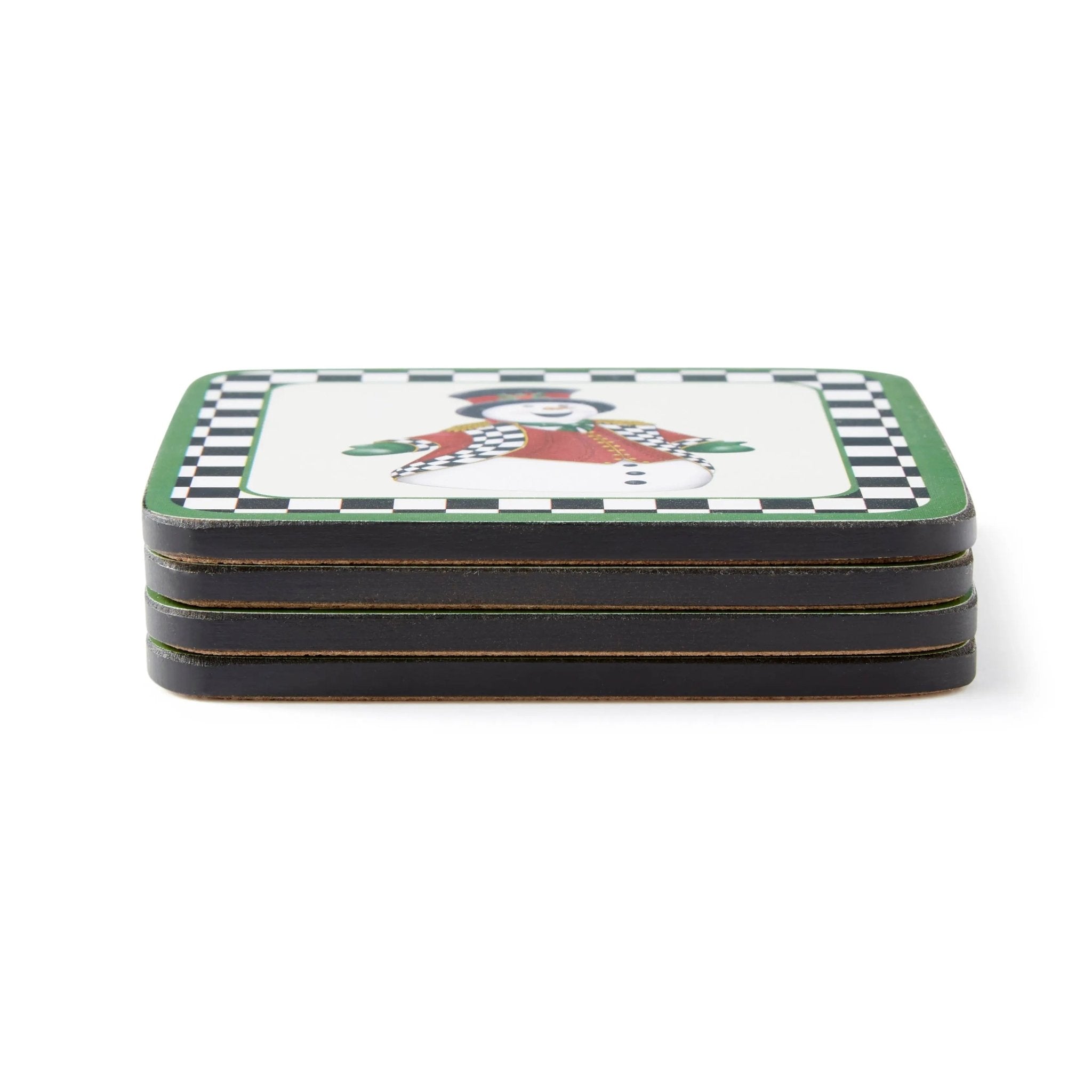 Christmas Tree - Black and White Figural Collection Black and White Christmas S/6 Mixed Snowman and Santa Coasters Spode