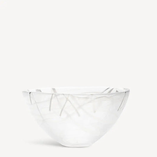 Contrast Bowl White/White Medium Kosta Boda