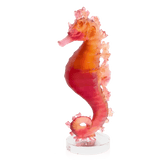 Coral Sea Amber Red Seahorse Daum