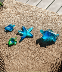 Coral Sea Blue Medium Sea Turtle Daum - Crystal House