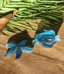 Coral Sea Blue Medium Sea Turtle Daum - Crystal House