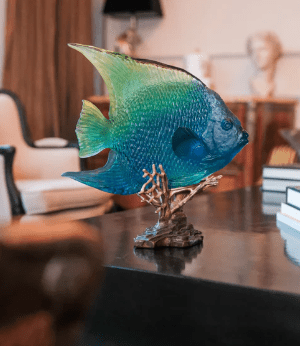 Coral Sea Blue Yellow Royal Angelfish Daum - Crystal House