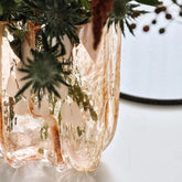 Crackle Vase Tall Amber/Flamingo Kosta Boda