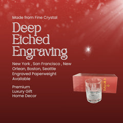 Crystal House Chicago Skyline Old Fashioned Whiskey Wine Glass – Engraved Luxury Crystal Gift Crystal House - Crystal House