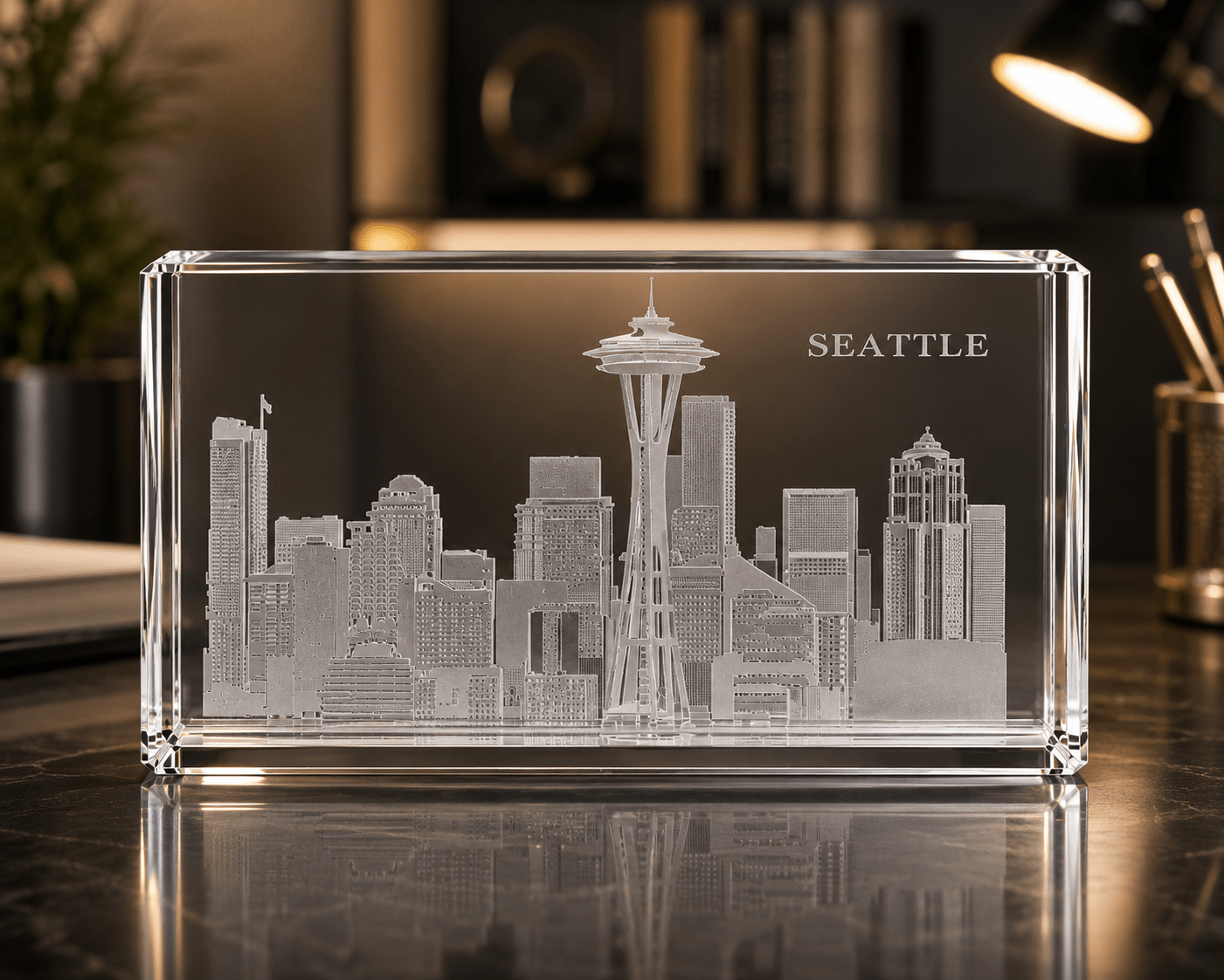 Crystal House Paperweight Fine Crystal with Deep Engraving Premium Luxury Gift Office Decor Crystal House - Crystal House