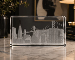 Crystal House Paperweight Fine Crystal with Deep Engraving Premium Luxury Gift Office Decor Crystal House - Crystal House