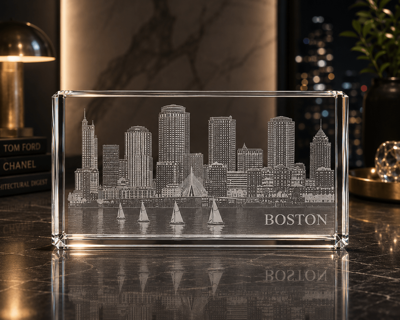 Crystal House Paperweight Fine Crystal with Deep Engraving Premium Luxury Gift Office Decor Crystal House - Crystal House