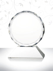 Crystal Scalloped Edge Circle Award Crystal House - RM