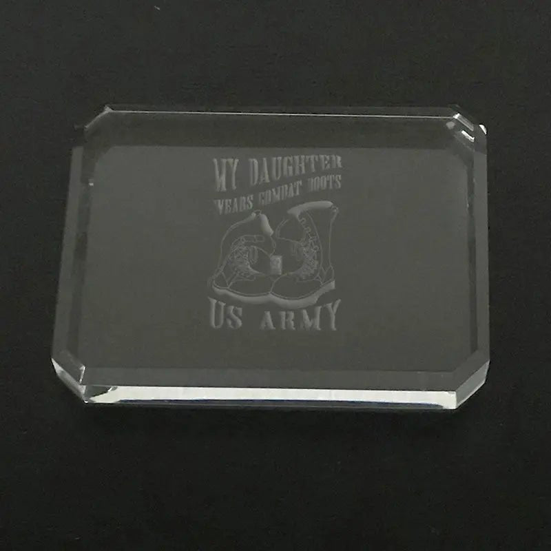 customized army boots-paperweight Crystal House