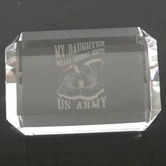 customized army boots-paperweight Crystal House