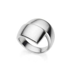 Double Band Ring - Modern Sterling Silver Architectural Statement Ring.