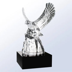 EAGLE PORTRAIT WITH BLACK BASE Crystal House - Prism