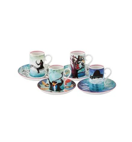 FÜR BEETHOVEN SET 4 COFFEE CUPS W/ SAUCERS Vista Alegre