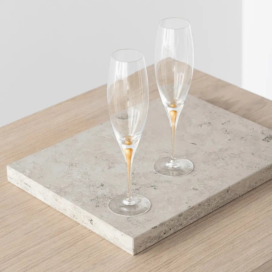 Gold Glass Champagne Flutes
