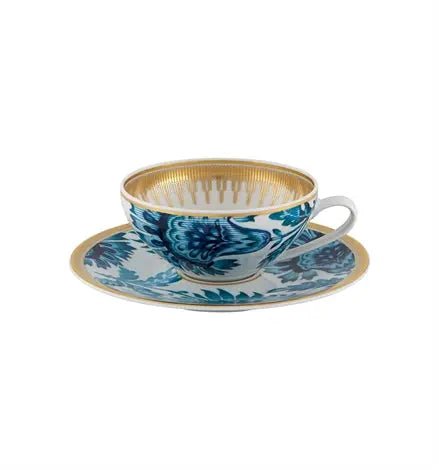 GOLD EXOTIC TEA CUP W/ SAUCER Vista Alegre