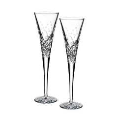 Happy Celebrations Toasting Flute 210ml 7floz, Set of 2 Crystal House