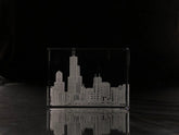 I Love Chicago Skyline Paperweight Crystal House