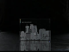 I Love Minneapolis Skyline Paperweight Crystal House